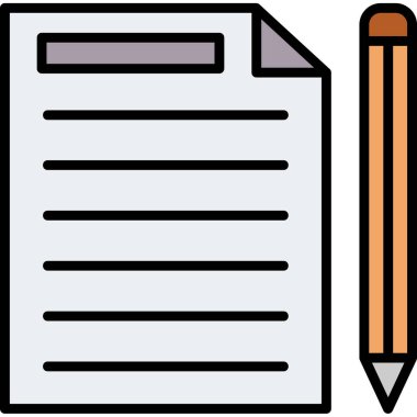 belge simgesi ve vektör illüstrasyonu beyaz arkaplanda izole edildi