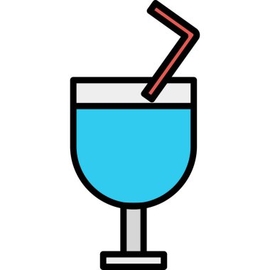 Bir bardak kokteyl ikonu. özet vektör illüstrasyonu