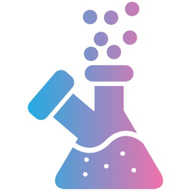 Laboratuvar ve kimyasal simgenin vektör illüstrasyonu