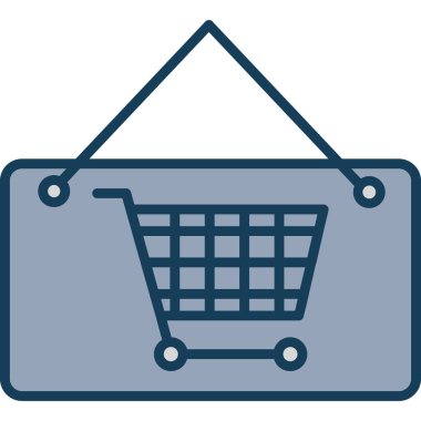 Sepet alışveriş simgesi vektör illüstrasyonu