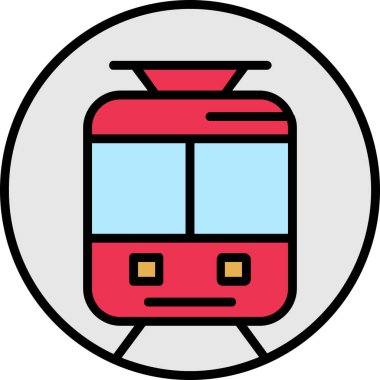 Bir tren simgesinin vektör illüstrasyonu