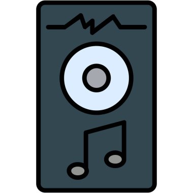 ses kasedi simgesi. özet müzik kaydedici vektör rengi düz izole