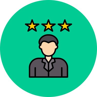 derecelendirme vektörü düz renk simgesi