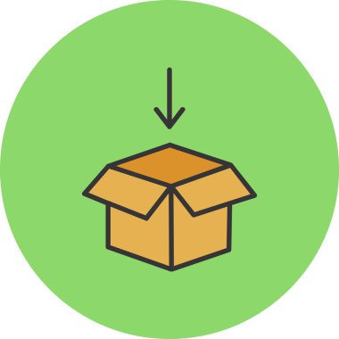 Paket var. Web simgesi basit illüstrasyon