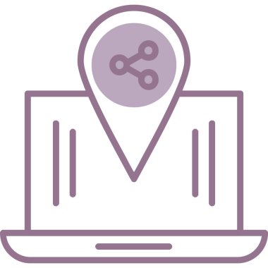 konum haritası simgesi ana hat biçiminde