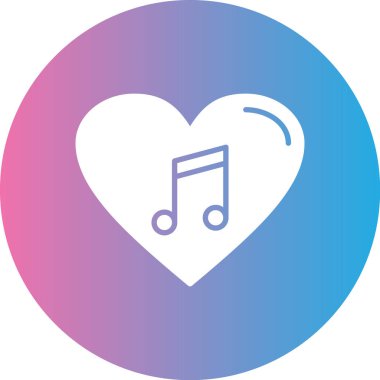 Not simgesi olan kalp. vektör illüstrasyonu