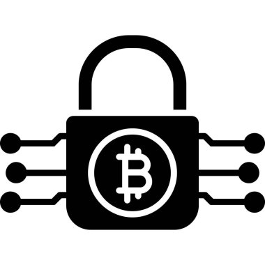Eğilim biçimi izole edilmiş arkaplanda bitcoin kilit simgesi