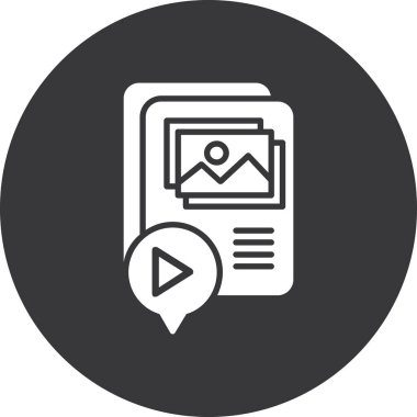 video pazarlama simgesi, vektör illüstrasyonu