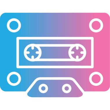 Kaset. Web simgesi basit illüstrasyon