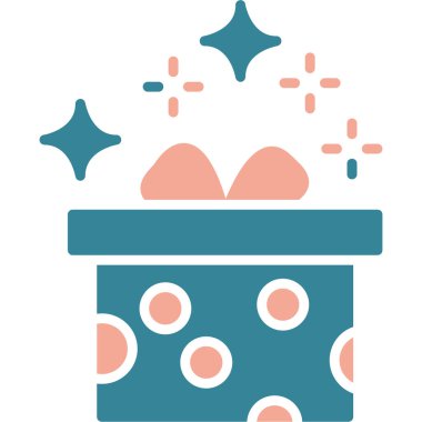 Yılbaşı toplarıyla hediye kutusunun vektör çizimi