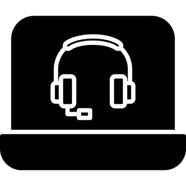 Kulaklık simgesinin vektör illüstrasyonu