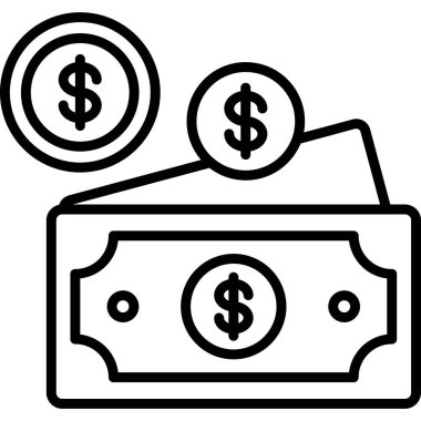 Nakit Dolar simgesi taslak biçiminde