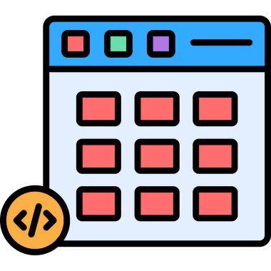 Web geliştirme programlama kodlama simgesi - ana hatlar biçiminde