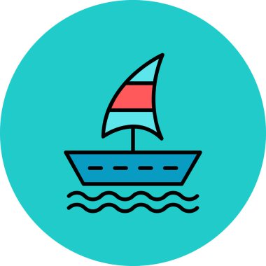 tekne ikonu vektör illüstrasyonu