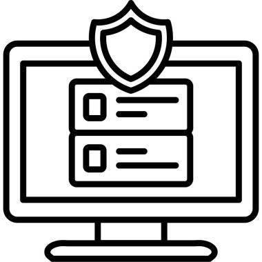 Güvenlik kalkanı simgesi. Beyaz arkaplanda izole edilmiş web tasarımı için ana güvenlik kalkanı vektör simgesi