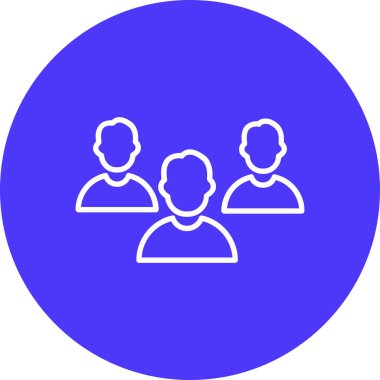 Grup insanlarının simgesi. Web için insan vektör simgelerinin basit illüstrasyonu