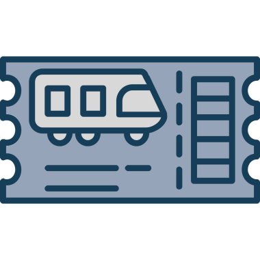 bilet tren vektörü simgesi modern basit illüstrasyon