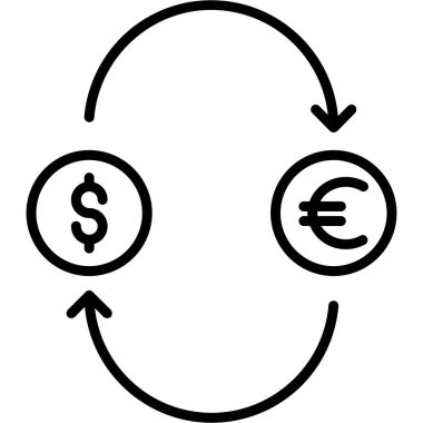 para vektörü ince çizgi simgesi