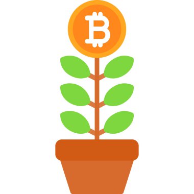 düz biçimli büyüyen bitcoin simgesi