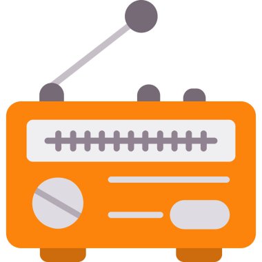 Radyo. Web simgesi basit illüstrasyon