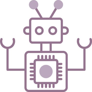 robot. Web simgesi basit illüstrasyon