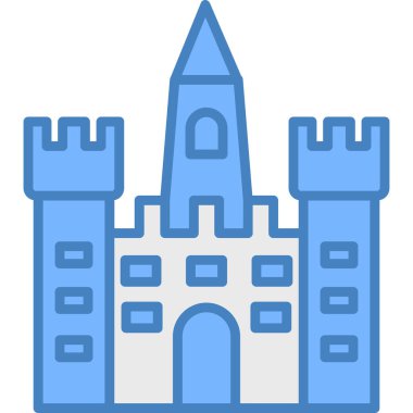 Şato. Web simgesi basit illüstrasyon