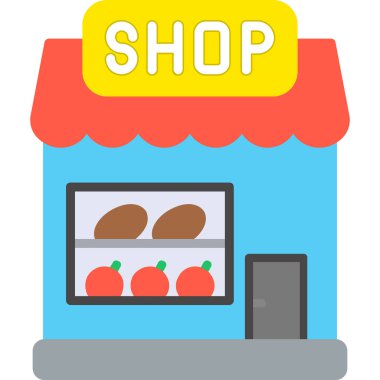Dükkan. Web simgesi basit illüstrasyon