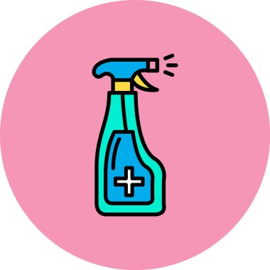 Beyaz arka planda izole edilmiş siyah çizgi şampuan ikonu. Rastgele dinamik şekiller. Vektör İllüstrasyonu