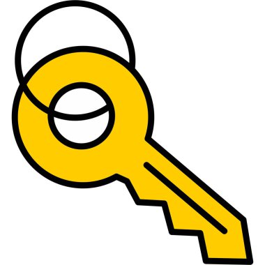 anahtar vektör simgesi. Taslak vektör sembolü. Düz renk görüntüsü. anahtar simgesi biçimi.