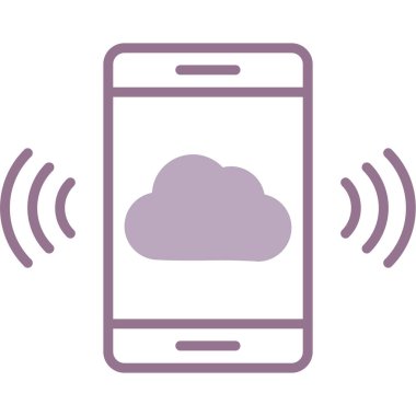 cep telefonu ve bulut hesaplama simgesi