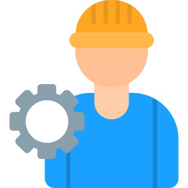 İnşaat mühendisi simgesi düz stil