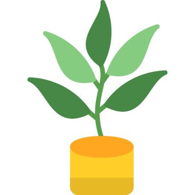 Çizgi film stilinde bitki simgesi izole edilmiş vektör çizimi