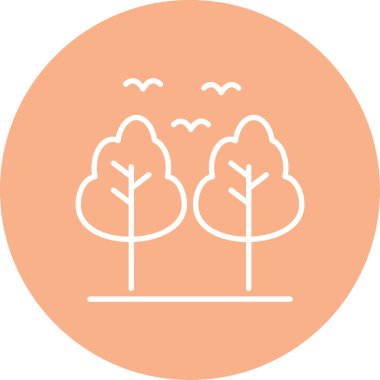 Ağaçlar. Web simgesi basit illüstrasyon