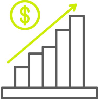 düz biçimli büyüme grafiği vektör simgesi