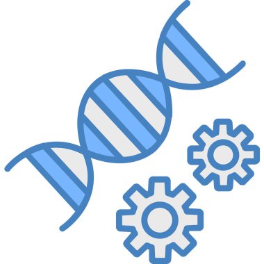 Bilim DNA araştırma simgesi doldurulmuş ana hatlar biçiminde
