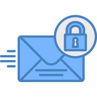 Zarf posta ile asma kilit vektör çizim tasarım