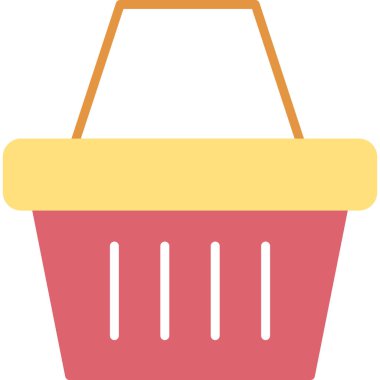 Sepet alışveriş ikonu düz stil