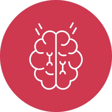 Beyin. Web simgesi basit illüstrasyon