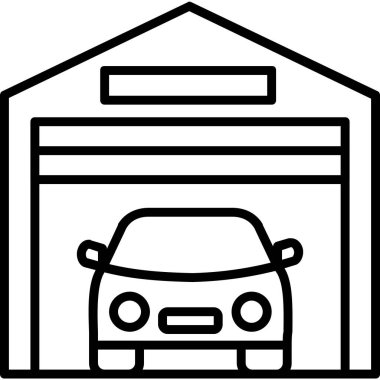 Garaj. Web simgesi basit illüstrasyon