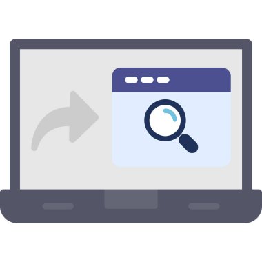 Arama motoru optimizasyonu düz biçim ikonu vektörü, tasarım