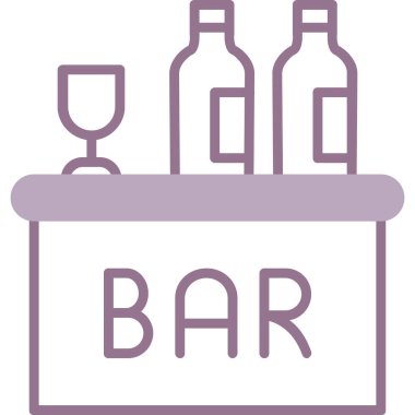 bar tezgahı simgesi, basit vektör illüstrasyonu