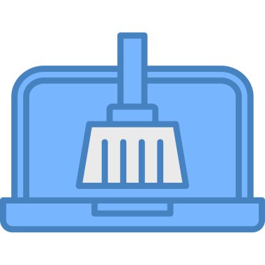 Süpürge temizleme ikonu. vektör illüstrasyonu