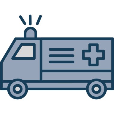 Ambülans acil ambulans simgesi tam taslak biçimi