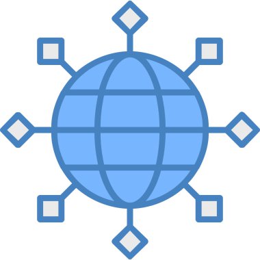 Genel İnternet genel ağ simgesi - ana hatlar biçimi