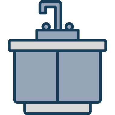 gaz kazanı simgesi vektör illüstrasyonu