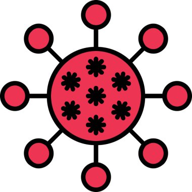 Virüs simgesi, koronavirüsle ilgili vektör çizimi