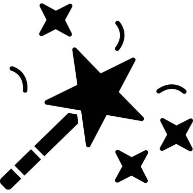 Sihirli çubuk simgesi vektör çizimi