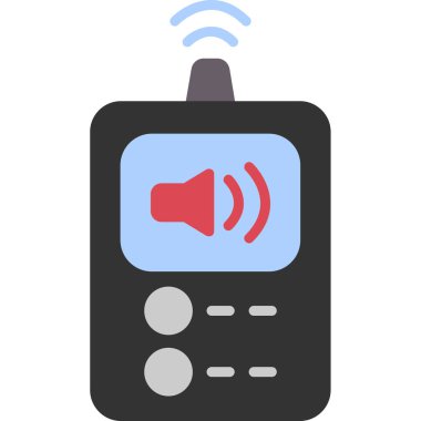 radyo vektörü renk düz simgesi