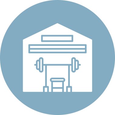 Spor salonu. Web simgesi basit illüstrasyon