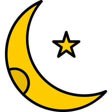 gece ay vektör simgesi